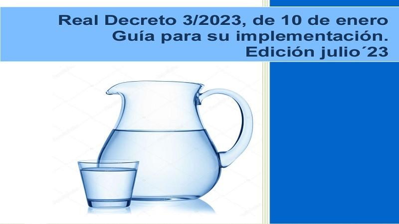 Guia del Ministeri de Sanitat per la implantació del RD 3/2023 sobre la qualitat de l'aigua de consum 